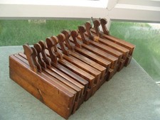 Set of 13 Hollow and Round moulding planes by John Green of York.