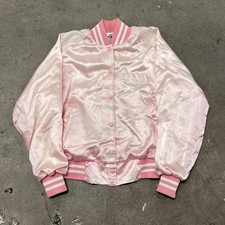 Vintage 90S Bud King Of Beers Anheuser Bush Satin Jacket Pink Women s Size M