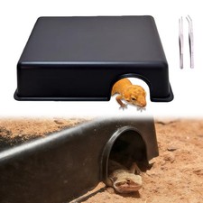 EatnMgan Reptile Hide Box,Snake Hide,Reptile Hides Cave for Tank,Small black