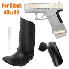 Black Beavertail BackStrap Textured Grip Straight Extended For Glock 43x/48