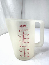 Vtg Tupperware Pitcher Style 2 Cup Measuring cup #1669 Red Letters / Numbers FSh