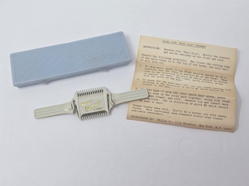 Vintage HOLLIS Deluxe Hair-Clip Trimmer with Instructions & Original Box SWEDEN