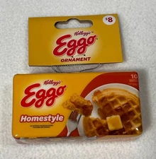 Kellogg’s Eggo Homestyle Waffles Box Ornament Food Christmas Decor NIP