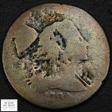 1794 Head of '94 Liberty Cap Flowing Hair Copper Large Cent 1C - Corrosion