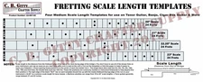 Guitar Fretting Scale Length Template 4 Medium Scales from 20 to 23 inches