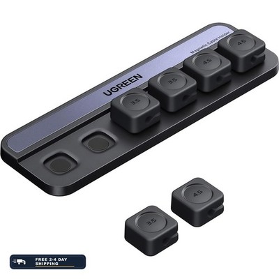 UGREEN Magnetic Cable Organizer Clips 6-Pack Silicone Cord Holder