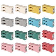 16 PCS 32V Mini Slotted Automotive MCASE Shaped Cartridge Fuse Kit, 15A/20A/25A/