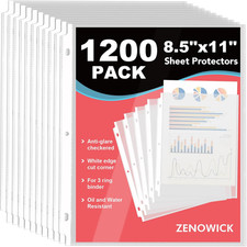 1200 Pack Sheet Protectors 8.5 X 11 Clear Page Protectors for 3 Ring Binder