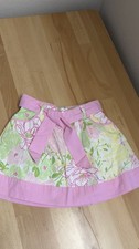 Lilly Pulitzer Pink Floral Girls Skirt Sz 6 Lined Belted Pleated Pockets