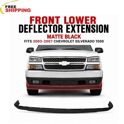 Front Lower Deflector Extension Matte Black Fits 2003-07 Chevrolet Silverado1500