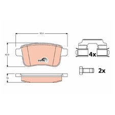 Satz Bremsbeläge Bremsklötze hinten für Renault Kangoo-Grand KW0/1 | 24205095
