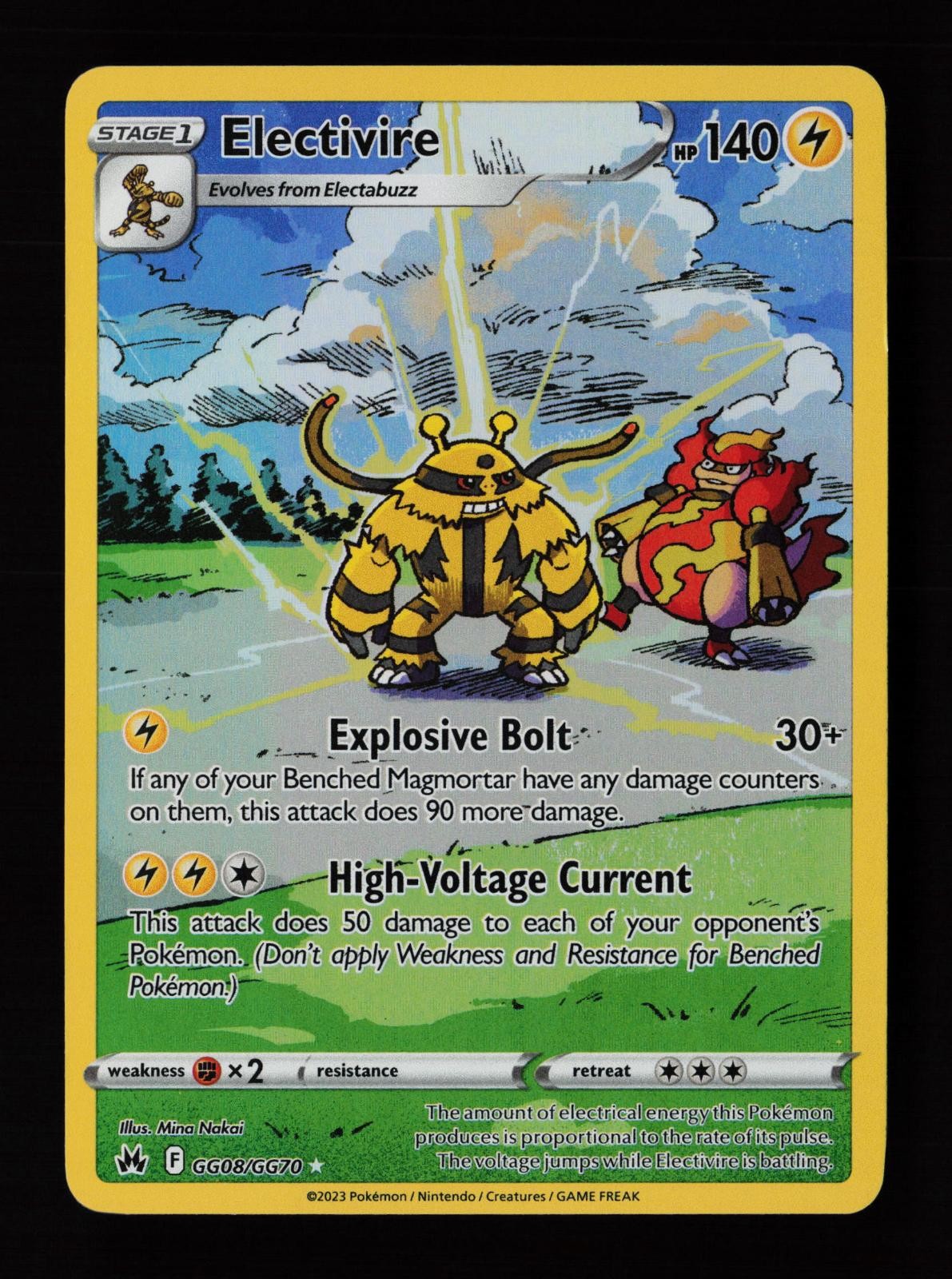 Electivire GG08/GG70 Holo Crown Zenith Galarian Gallery Pokemon Cards
