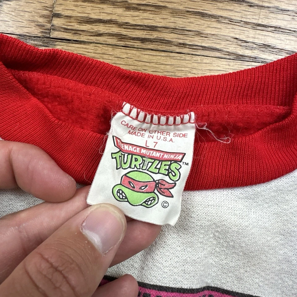 Vintage Teenage Mutant Ninja Turtles Sweatshirt Crewneck Kids Small TMNT 1990 - Image 4 of 4