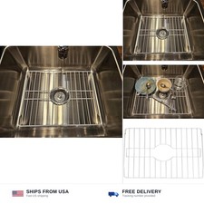 SOFINNI Sink Protectors for Kitchen Sink Bottom with White Coating Grate Inse...