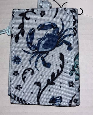 Vera Bradley ReActive RFID Lanyard Card Case New Mint Sea Life Crab Star Fish