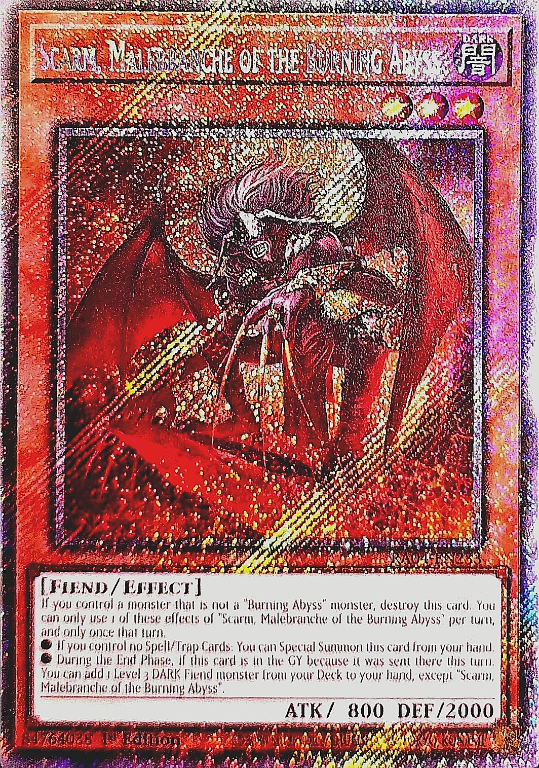 Scarm, Malebranche of the Burning Abyss RA04-EN233 YuGiOh Quarter Century Stampede trading card — raw and PSA graded price guide