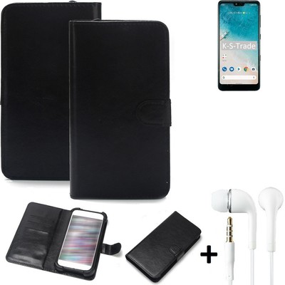 Schutz Hülle für Huawei Honor X10 Lite + earphones Wallet Case + Bumper schwar