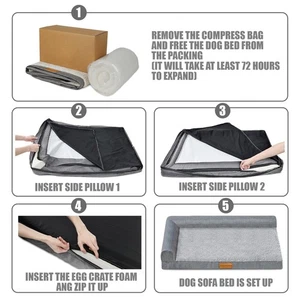 Jolibean Orthopaedic Dog Bed Grey