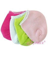 White Fuchsia Pink or Lime Green Ankle Socks fit 18" American Girl Size Doll