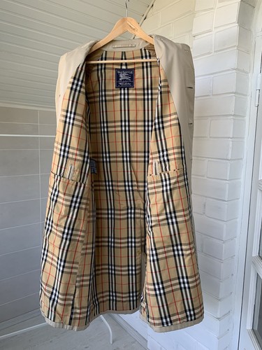 Men's Burberry Vintage Beige Single Breasted Mac Trench Coat 50 Reg | eBay