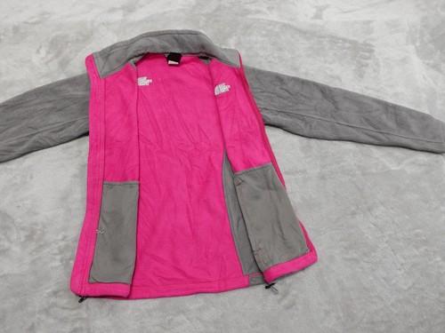 The North Face Jacket Girls Extra Small Pink Full Zip Long Sleeve Fleece - Picture 3 of 10