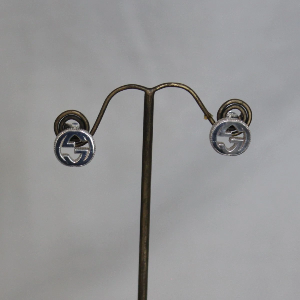 Boucles d'oreilles motif GUCCI G imbriquées Ag925 argent accessoires femmes 1,1 x 1,2 cm