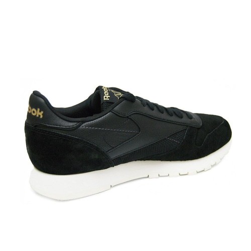 Reebok CL Classic Leather Men's Shoes Black White Sz 10/11.5 BS5243 - Picture 3 of 4