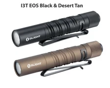 Olight I3T EOS 180Lum Slim Tail Switch Flashlight, Black and Desert Tan Color