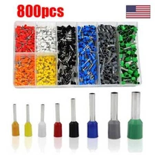 800PCS Cable Cord Pin End Bootlace Ferrule Terminal Set Wire Crimp Connectors