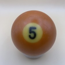 Vintage Replacement Pool Ball Billiards Orange Solid 5 Ball 2 1/4" Diameter