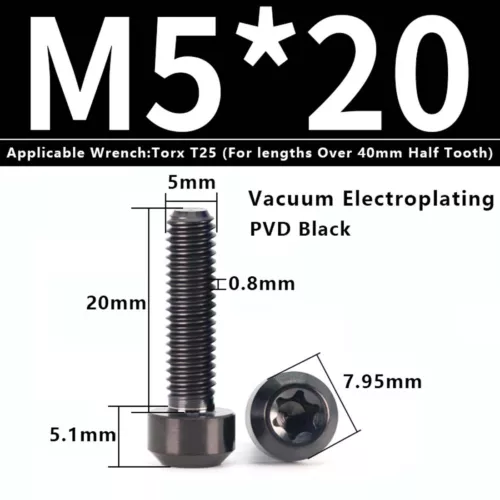 M4M5M6M8M10 Titanium Bolts Taper Cone Socket Head Motorcycle Modification Screws - Picture 138 of 205