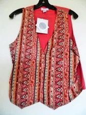 VTG Sostanza Contemporary Apparel Multi  Knit Ribbon Embellished Vest Size M
