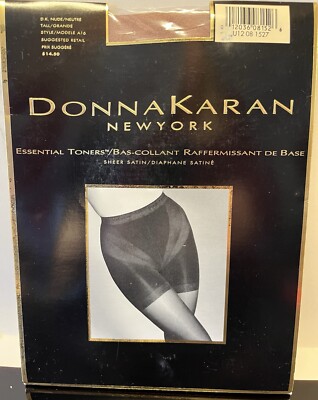 DONNA KARAN PANTYHOSE ESSENTIAL TONERS D.K NUDE A16 TALL GRANDE SHEER SATIN 1995