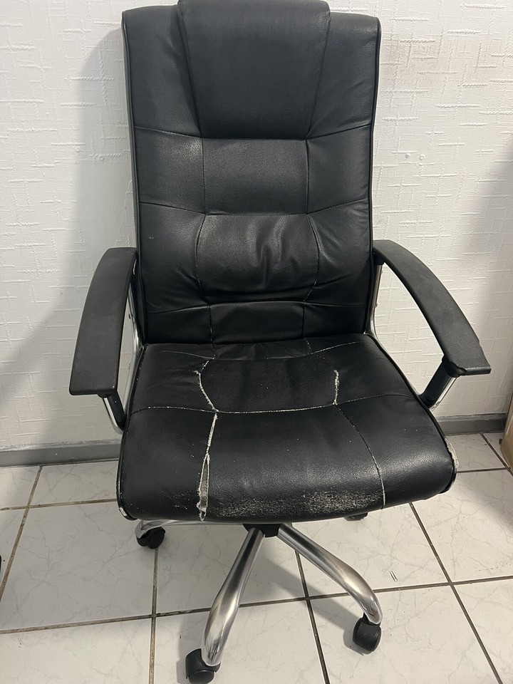 Black Office Swivel Chair Faux Leather eBay
