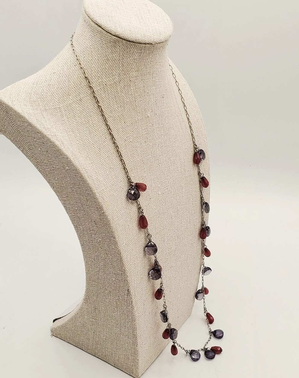 Signed BR Banana Republic Statement Necklace Maro… - image 5