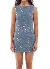 BDG Urban Outfitters Women's Dress Nibbled Mini Sleeveless Grunge Large Distress