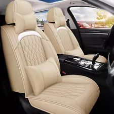 Nappa Leather Waterproof Universal Car Seat Covers Full Set Air Hole For 5 Seat