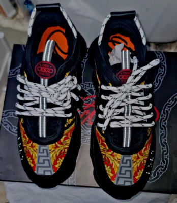 VERSACE Chain Reaction Tessuto St.Heritage+Crosta+Vitello Nero Men’s EU 45 US 12 Versace | Shoes | Versace Chain Reaction Tessuto  main image 4