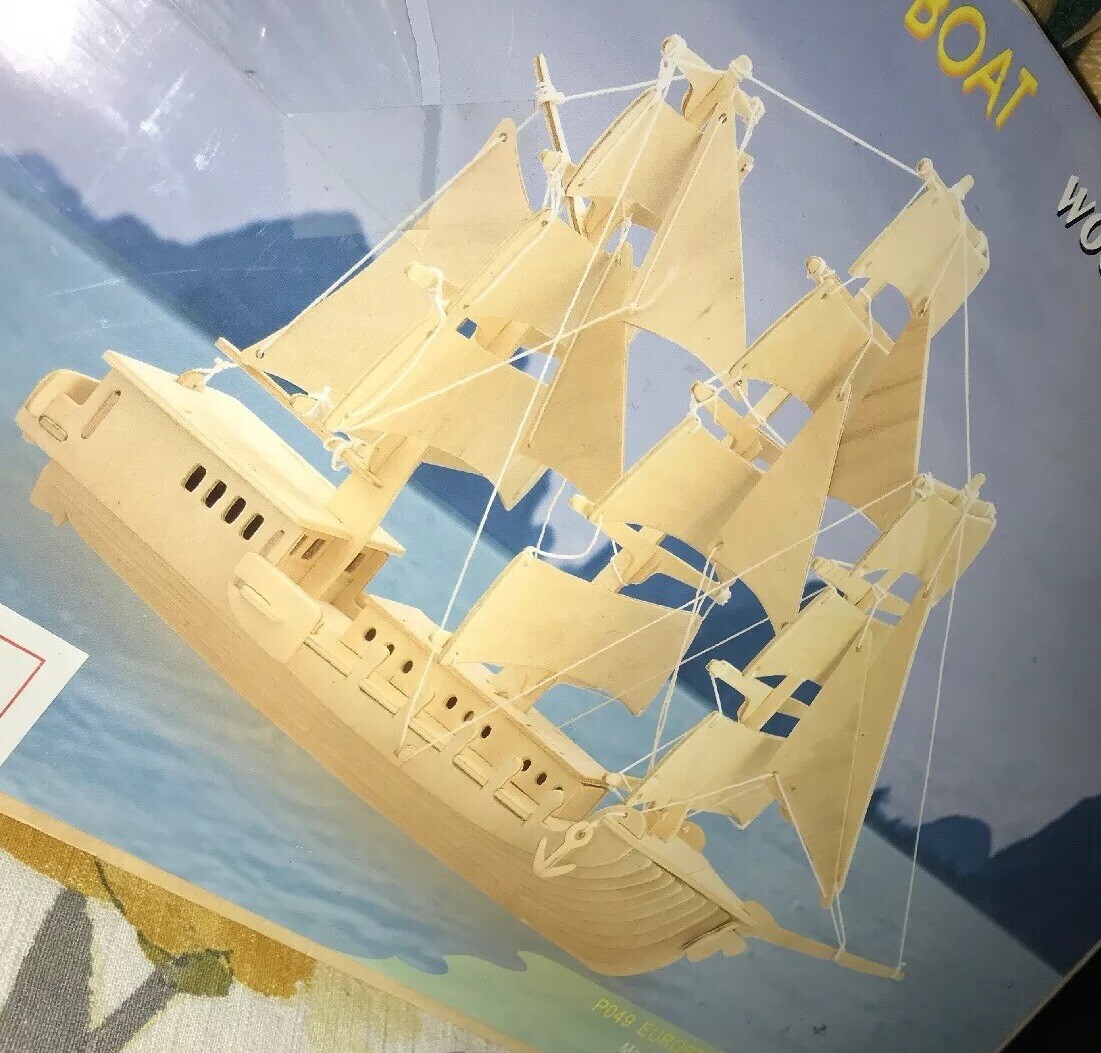 Woodcraft Construction Kit European Sailing Boat Assembly 3D Icon P049