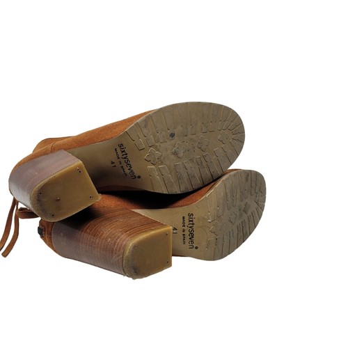 Sixtyseven Botines de Gamuza 41 Óxido Imitación Apilada Madera Tacón Grueso Botas España - Imagen 11 de 13
