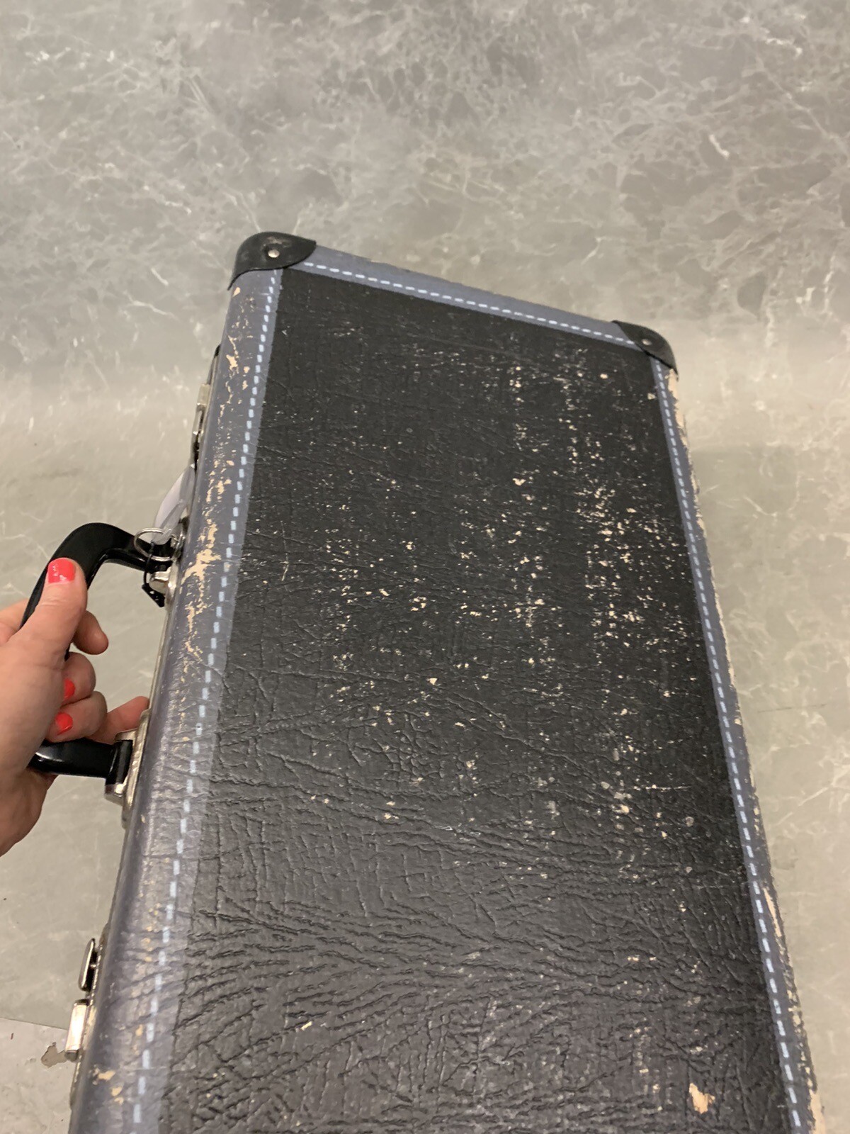 Vintage Old School Suitcase Black Luggage Bag 60's Standard Primary