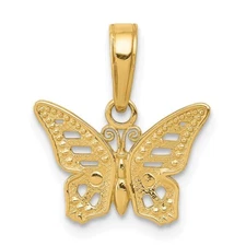 14k Yellow Gold Cut-Out Butterfly Pendant