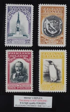 FORGERY - Werner's REPLICA of Falkland Islands 1933 Centenary set