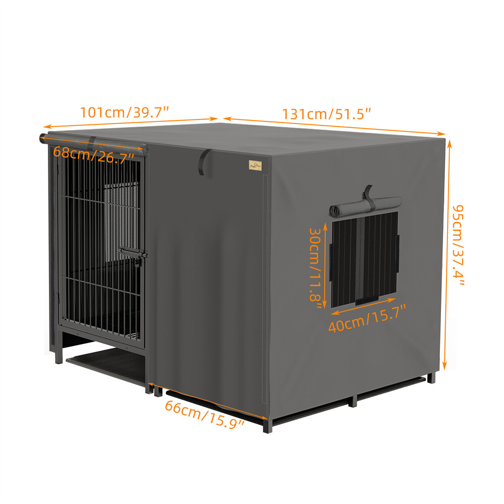 52x40'' Heavy Duty Metal Dog Crate Cage Indoor Outdoor Kennel Pen