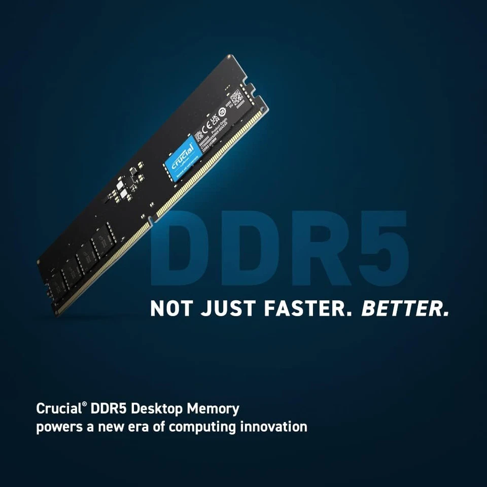 Crucial RAM 16GB DDR5 5600MHz (or 5200MHz or 4800MHz) Desktop Memory - Image 2 of 4
