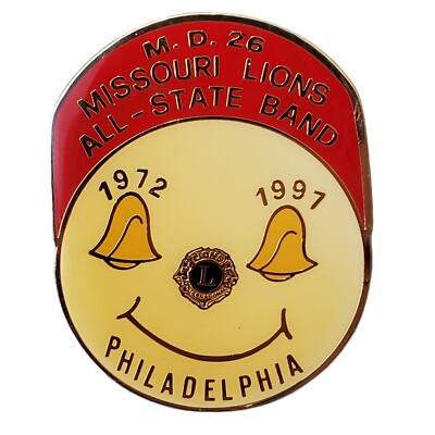 Lions Club Pin 1997 Philadelphia MD 26 Missouri All State Band Smiley Face LITPC