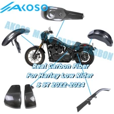 For Harley Low Rider S ST Carbon Fiber Dash Panel Side Cover Fender Chain Guard