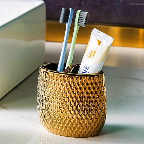 Gold Bathroom Accessory Set 4 Piece Ceramic Bath Accessories Sets