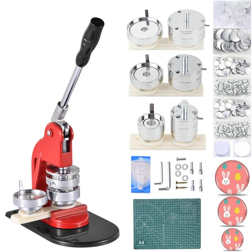 Button Maker Machine Multiple Sizes 300Pcs, Photo Pin Badge Maker 1.25+2.28+3 In