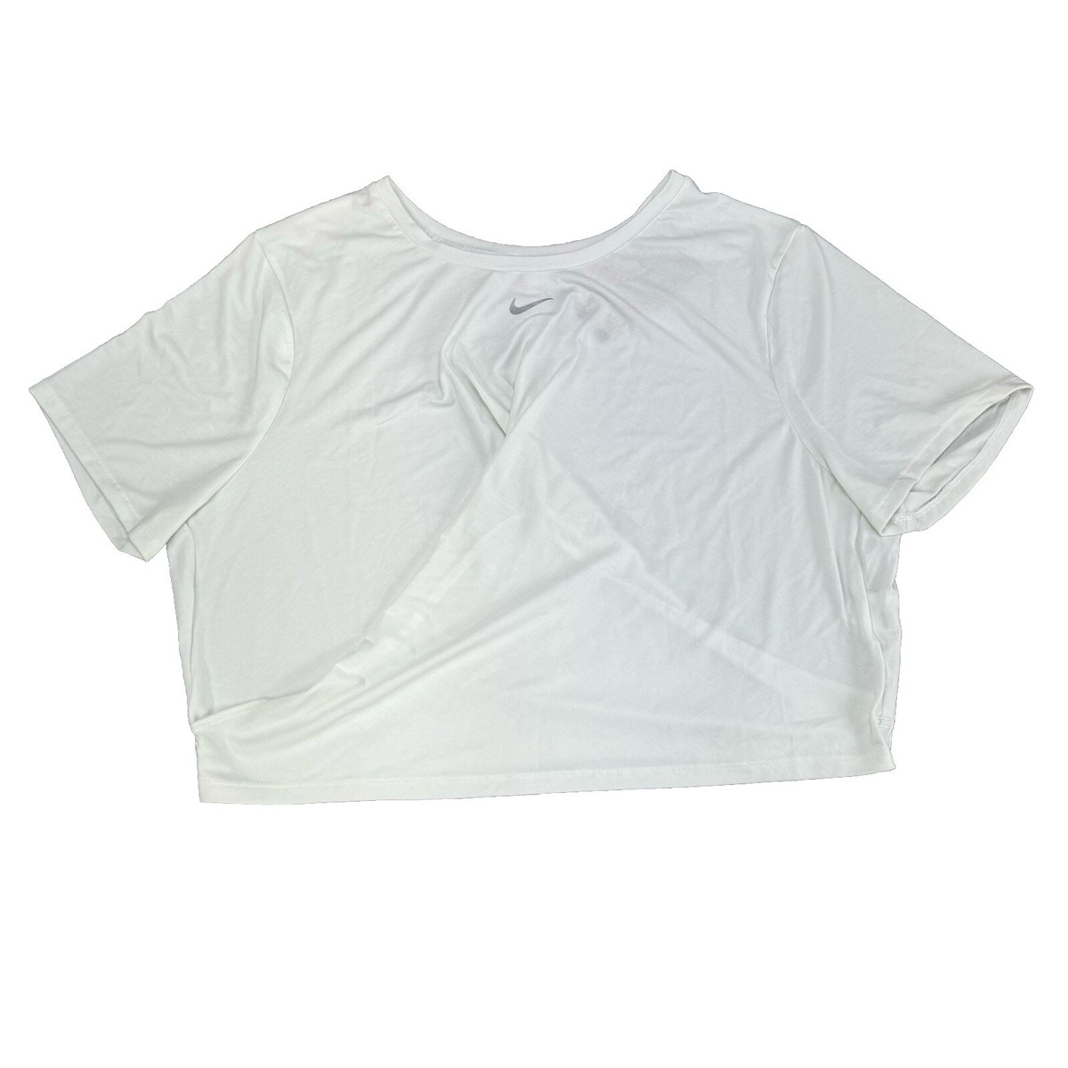 Nike Dri-FIT Training Lux Twist Crop White Top Womens Plus Size 1X  DJ6756-100